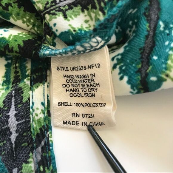 One Clothing Green /Blue Abstract Print Romper-S - Picture 8 of 8